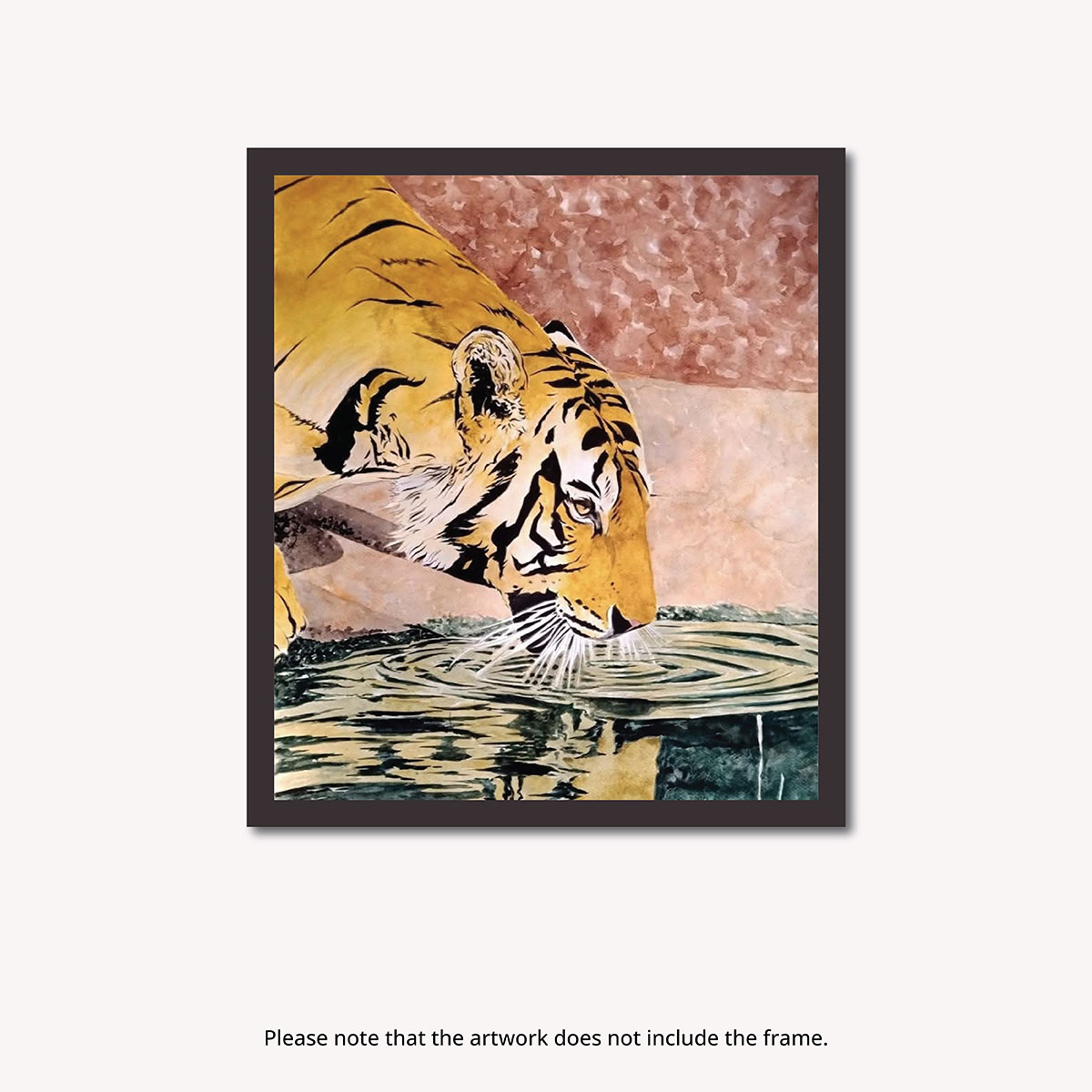 Painting: Tiger at Waterhole (Unframed)